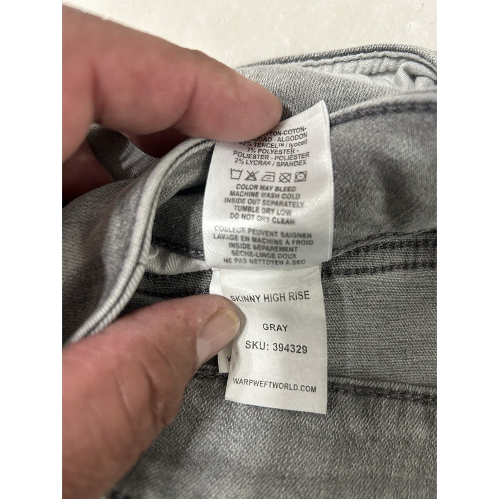 Warp + Weft Women’s Gray Skinny High Rise Jeans Stretch Denim Plus Size 24w Nwt — image 5 of 6